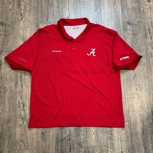 Columbia PFG XL University of Alabama Crimson Roll Tide Polo Size Large- READ